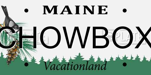 CHOWBOX Maine License Plate