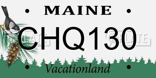 CHQ130 Maine License Plate
