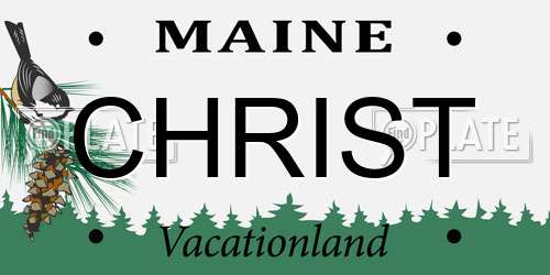 CHRIST Maine License Plate