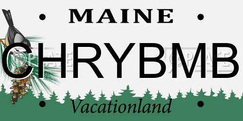 CHRYBMB Maine License Plate