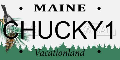 CHUCKY1 Maine License Plate