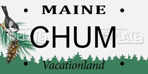 CHUM Maine License Plate