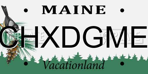 CHXDGME Maine License Plate