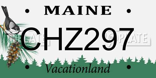 CHZ297 Maine License Plate