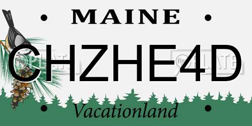 CHZHE4D Maine License Plate