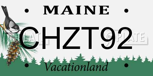 CHZT92 Maine License Plate
