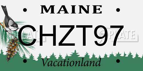 CHZT97 Maine License Plate