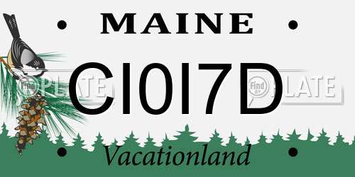 CI0I7D Maine License Plate