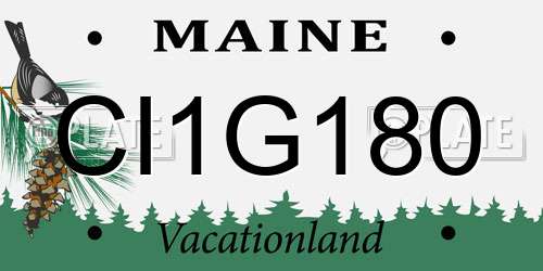 CI1G180 Maine License Plate