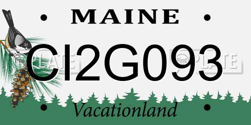 CI2G093 Maine License Plate