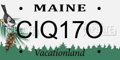 CIQ17O Maine License Plate