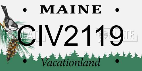 CIV2119 Maine License Plate