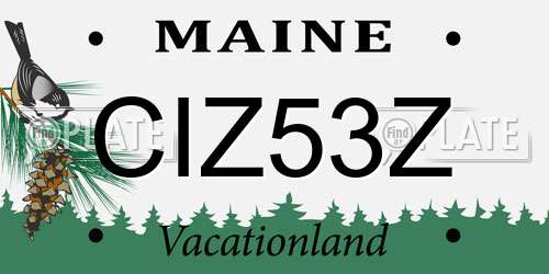 CIZ53Z Maine License Plate