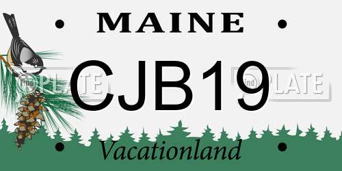 CJB19 Maine License Plate