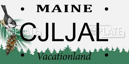 CJLJAL Maine License Plate