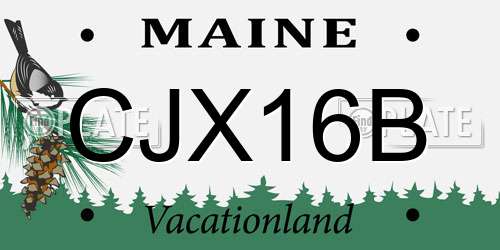 CJX16B Maine License Plate