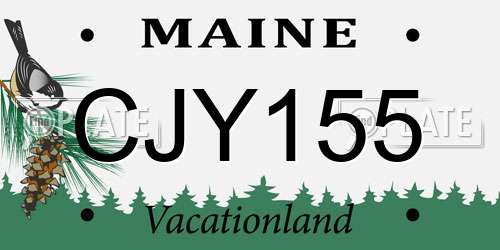 CJY155 Maine License Plate
