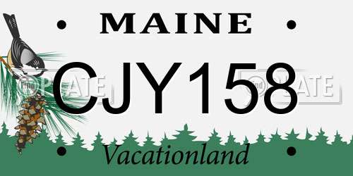 CJY158 Maine License Plate