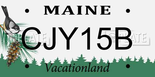 CJY15B Maine License Plate