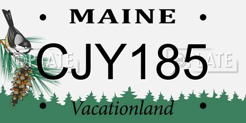 CJY185 Maine License Plate