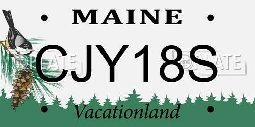 CJY18S Maine License Plate