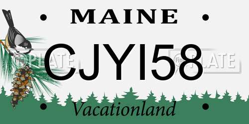 CJYI58 Maine License Plate