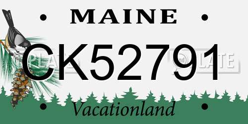 CK52791 Maine License Plate