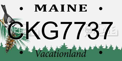 CKG7737 Maine License Plate