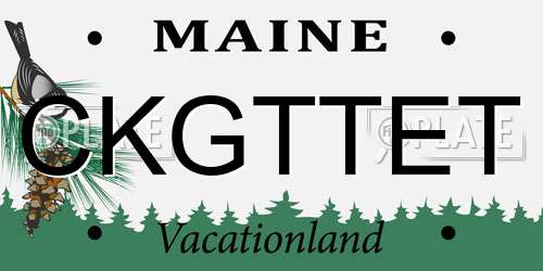 CKGTTET Maine License Plate