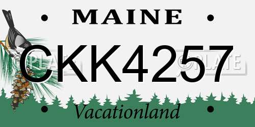 CKK4257 Maine License Plate