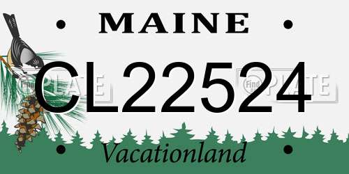 CL22524 Maine License Plate