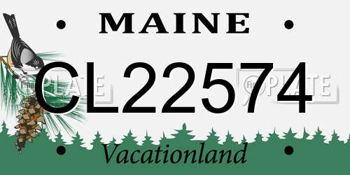 CL22574 Maine License Plate