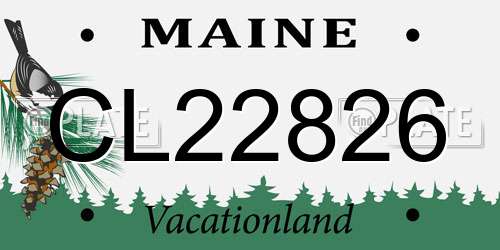 CL22826 Maine License Plate