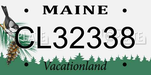 CL32338 Maine License Plate