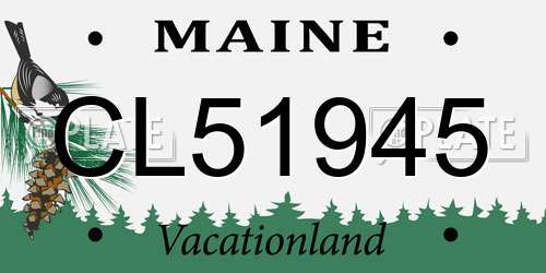 CL51945 Maine License Plate