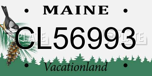 CL56993 Maine License Plate