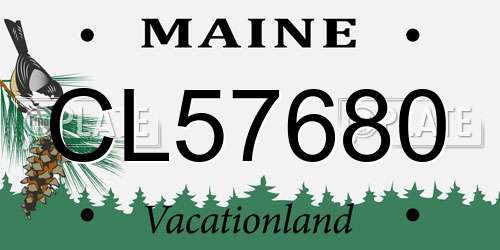 CL57680 Maine License Plate