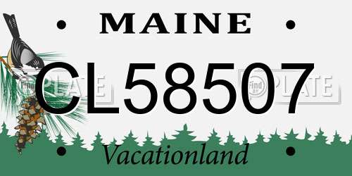 CL58507 Maine License Plate