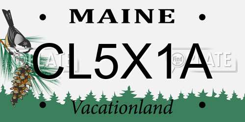 CL5X1A Maine License Plate