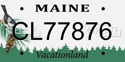 CL77876 Maine License Plate