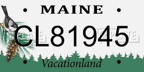 CL81945 Maine License Plate