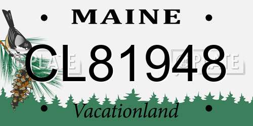 CL81948 Maine License Plate