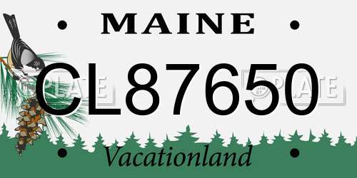 CL87650 Maine License Plate