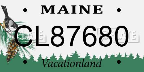 CL87680 Maine License Plate