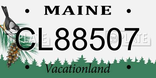 CL88507 Maine License Plate