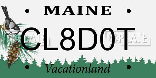 CL8D0T Maine License Plate