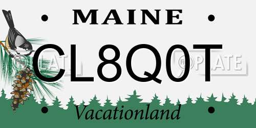 CL8Q0T Maine License Plate