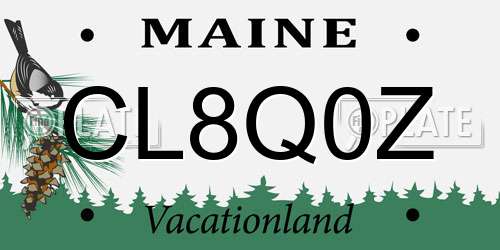 CL8Q0Z Maine License Plate