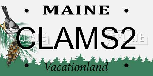 CLAMS2 Maine License Plate