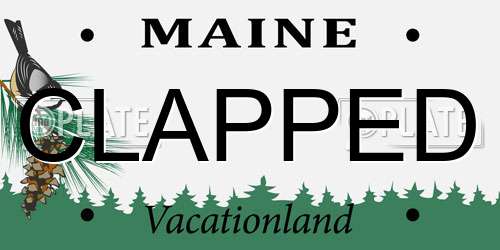 CLAPPED Maine License Plate
